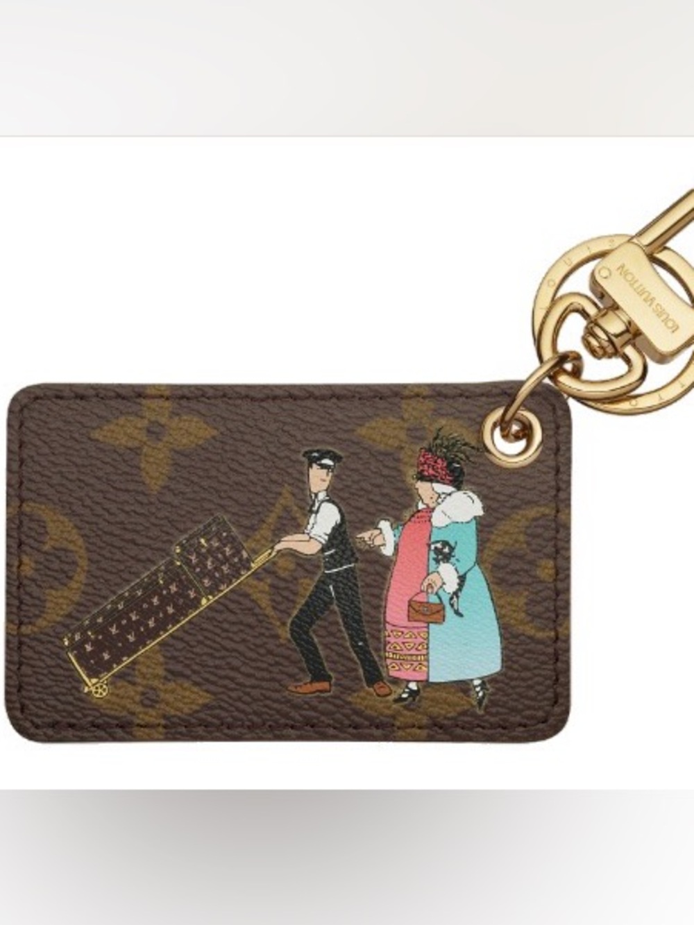 Louis Vuitton Black Monogram Painted Leather Keychain Tag -